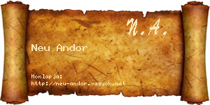 Neu Andor névjegykártya